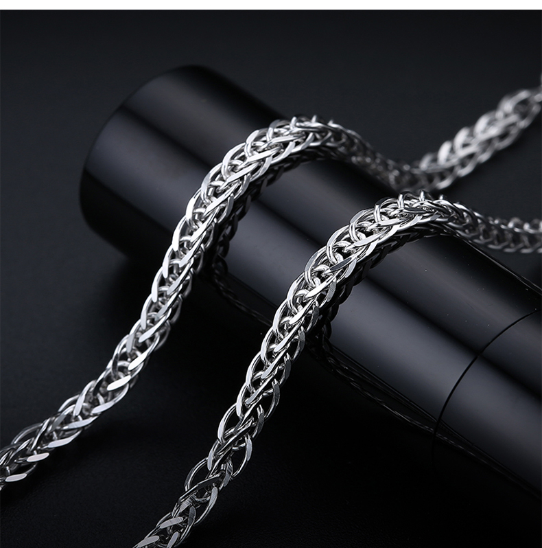 999纯银肖邦链粗款男士单链镀白金挂链个性潮人长款纯银配链项链 jimi