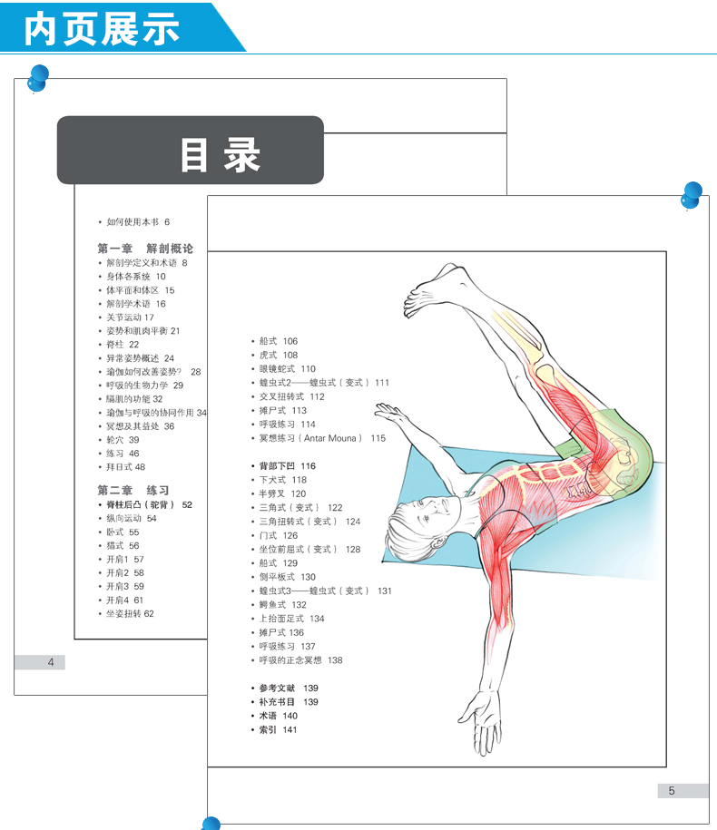 瑜伽解剖學體式全綵圖解瑜伽書籍初級入教程大全瑜伽教練培訓教材姿勢