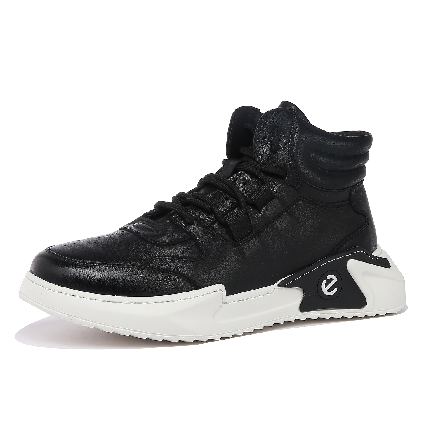 ecco爱步男鞋黑色880906 高帮鞋小白鞋运动鞋休闲跑步鞋880906
