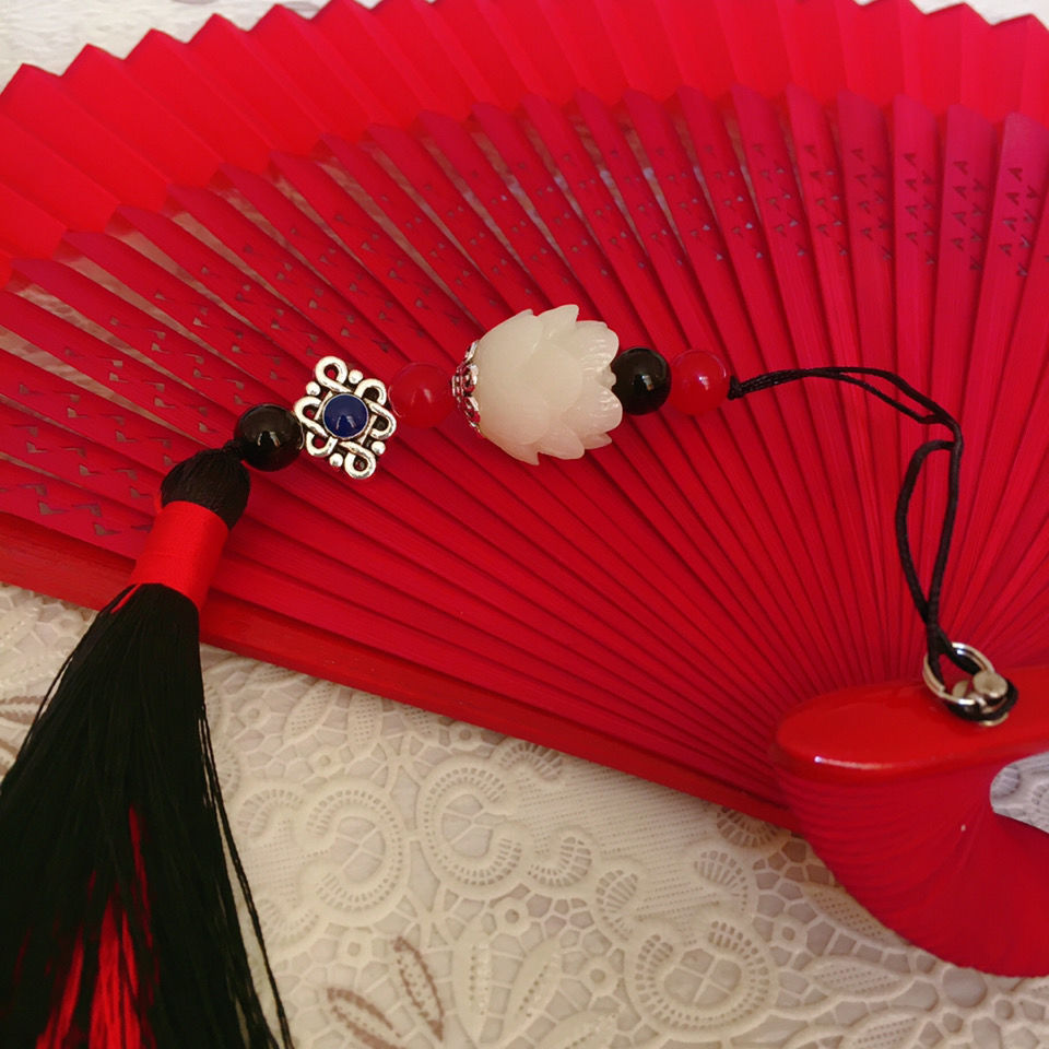 宣扇陈情令同款魔道祖师流苏小挂件折扇挂坠古风汉服摄影扇子流苏三生