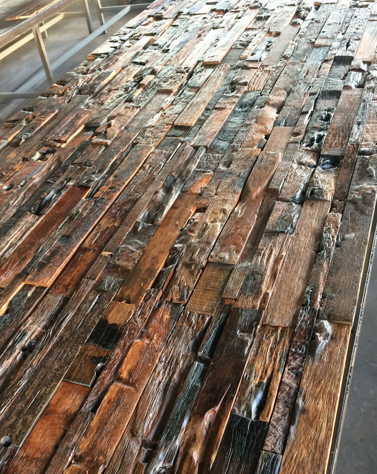 老船木马赛克电视背景墙旧木板3d立体实木客厅民宿餐厅原木装饰材老船