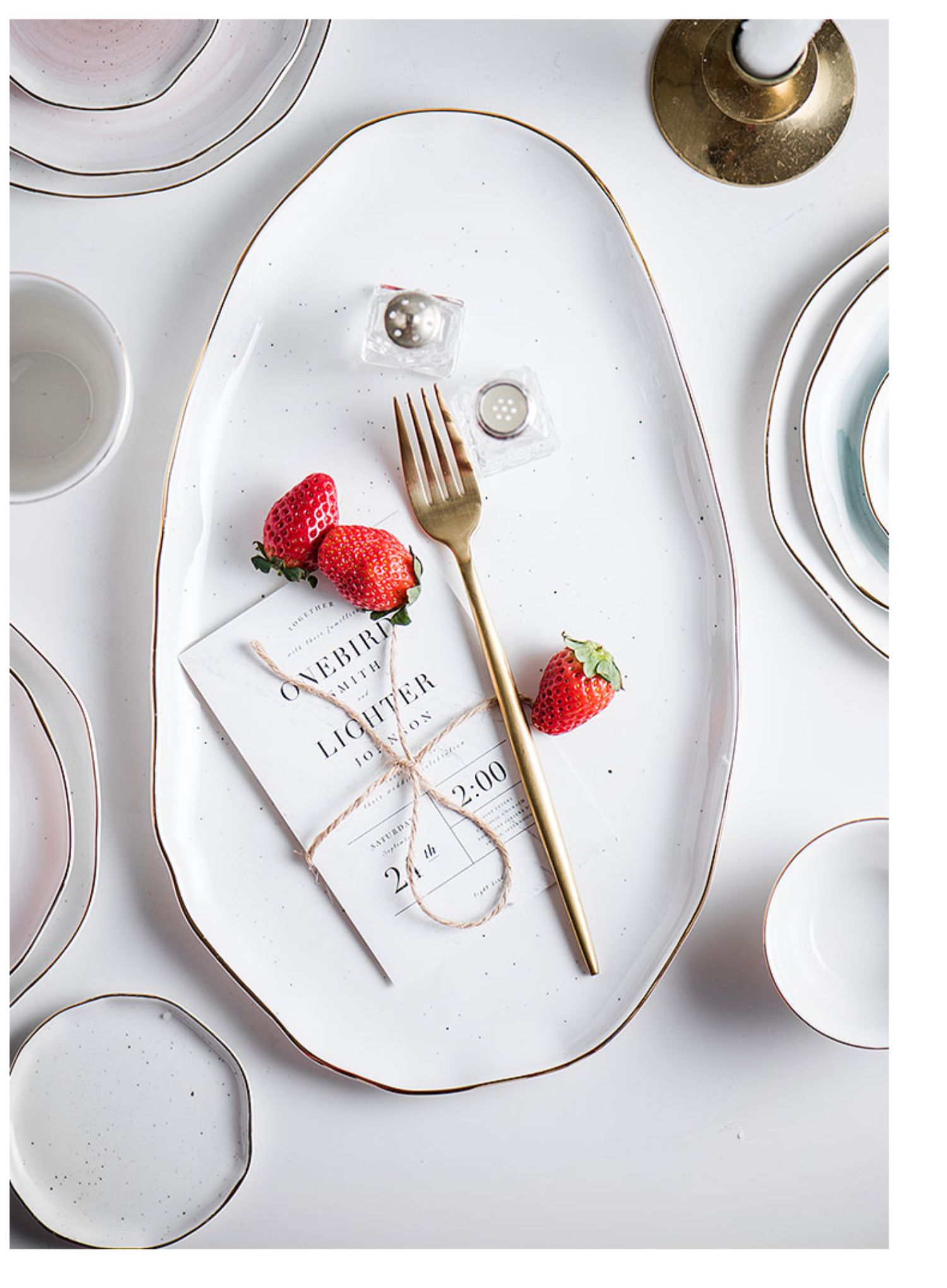 甜品盘子创意北欧ins 风陶瓷菜盘餐具日式网红可爱早餐小蛋糕碟子