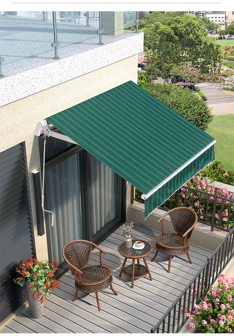 遮阳棚户外伸缩式手摇阳台院子防雨遮阳篷雨棚电动伸缩顶棚遮雨棚定制