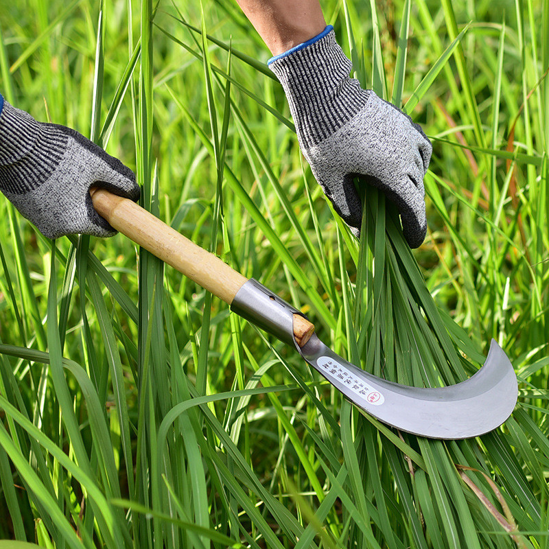 jing ping割麦钩小镰刀不锈钢除草农用工具铬钢户外割草刀割菜刀收割