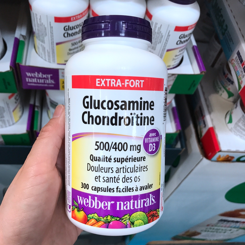 加拿大直邮webbernaturals伟博韦博氨糖维骨力缓解关节疼痛添加vd3300