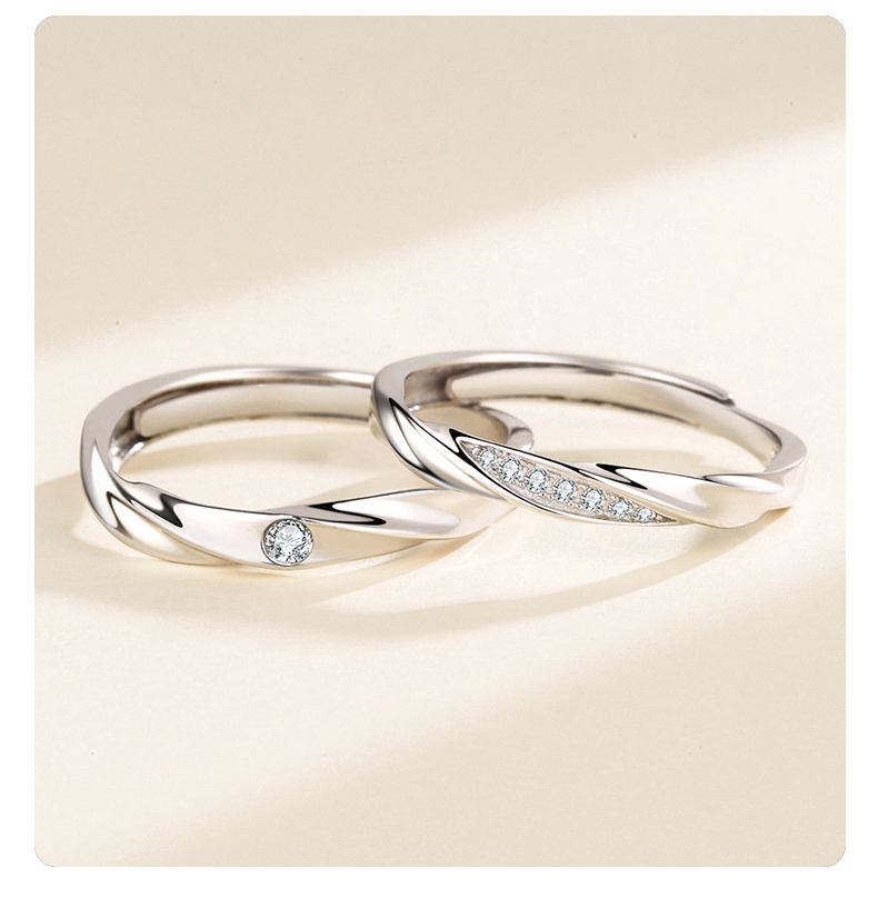 法蔻首饰轻奢品牌情侣戒指一对男女款纪念学生简约异地恋莫比乌斯环