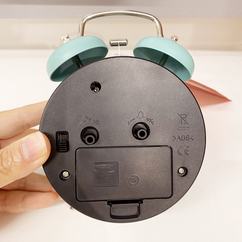 天蓝色10cm静音10466296宜家ikea葡莉拉闹钟表懒人简约经典复古金属打