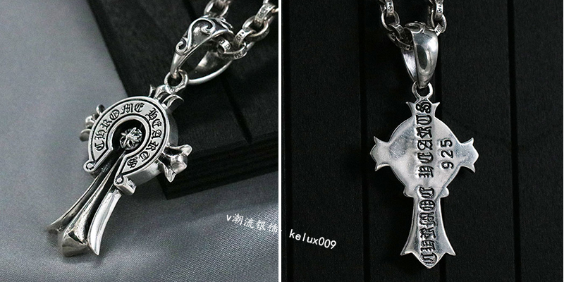 克罗心925纯银复古潮童军花吊坠女字母项链男 jimi