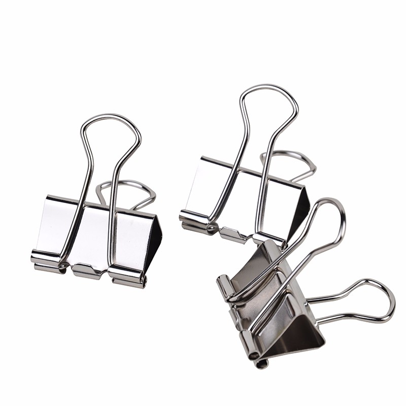 晨光夹子山形夹办公文具25mm银色长尾夹24只装abs91692