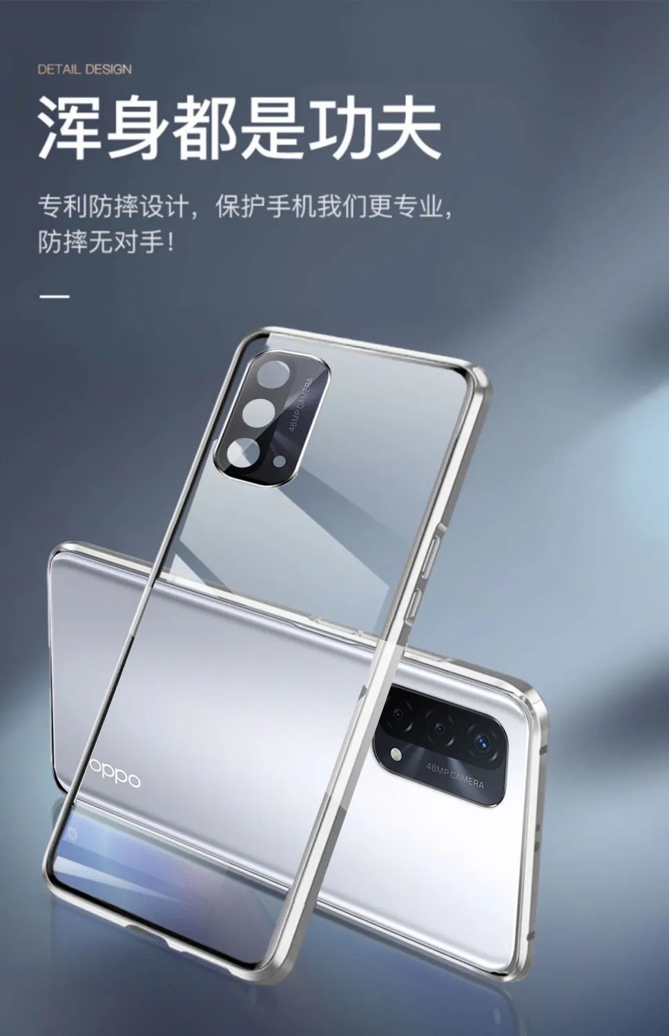 《oppok9手机壳双面玻璃金属边框镜头全包k9防摔磁吸透明男女保护套