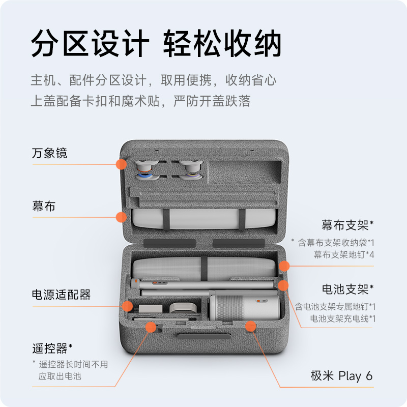 极米Play 6 户外全能套装 投影仪便携家庭影院 1080P云台投影 哈曼卡顿音响