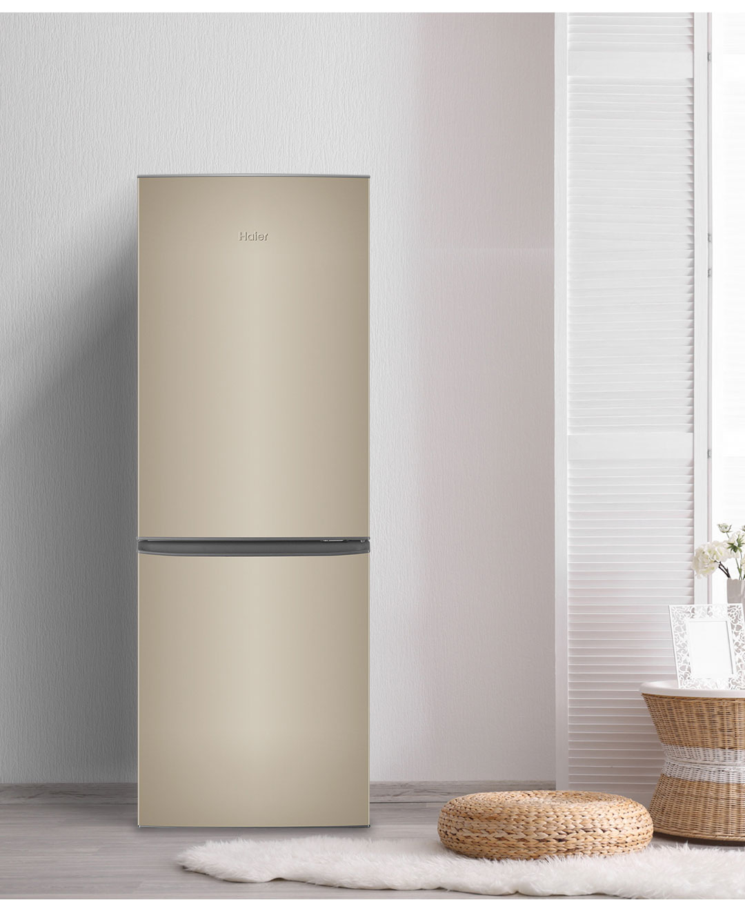 海尔(haier)178升双门两门家用小冰箱 时尚炫金 租房神器 直冷 电冰箱