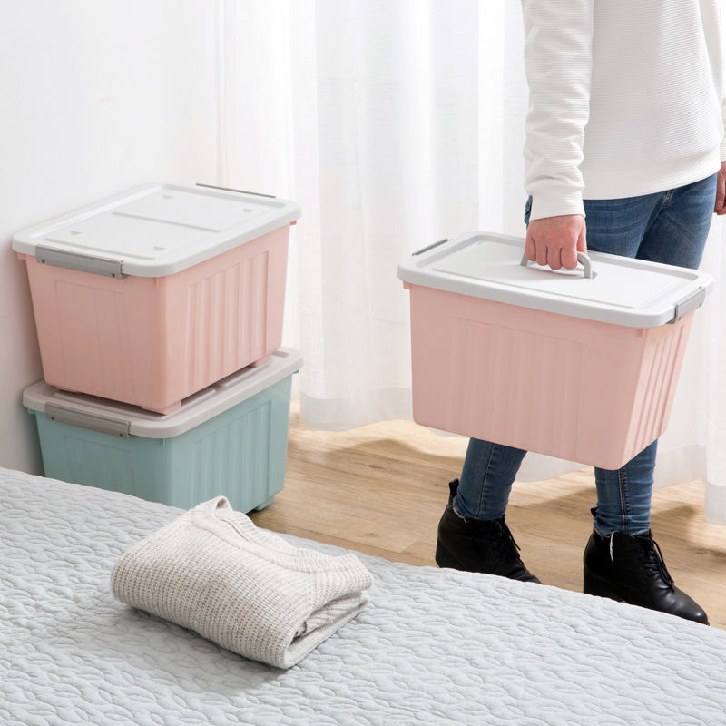 破损有盖收纳箱塑料大号储物箱家用