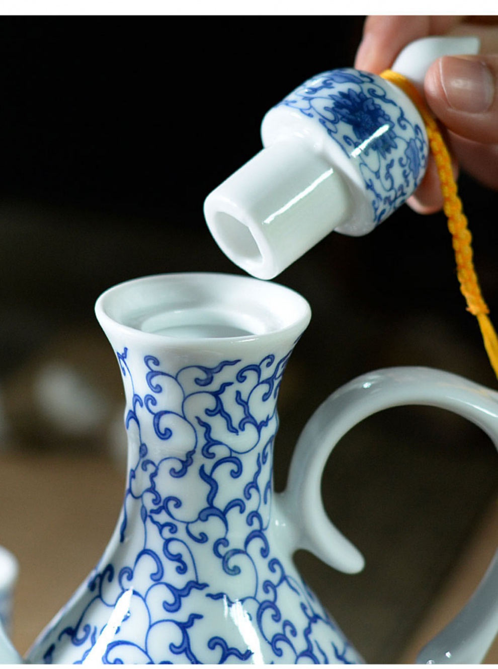 古风酒壶陶瓷酒具酒杯套装创意复古小号高脚杯中式仿古白酒分酒器封后