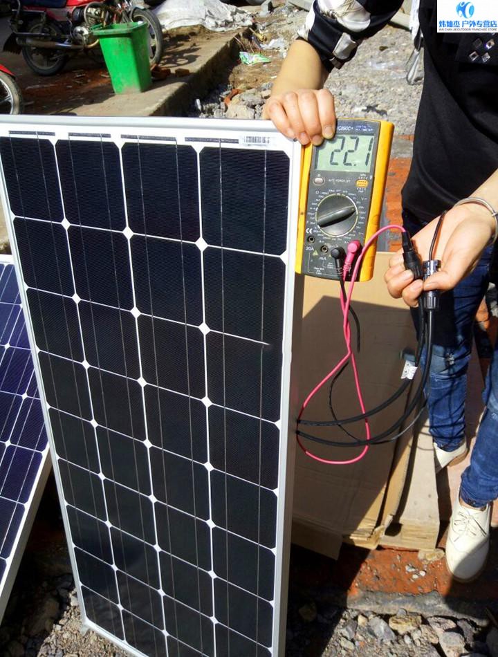 太阳能电池板充电板单晶硅电100w瓦光伏电12v电瓶家用