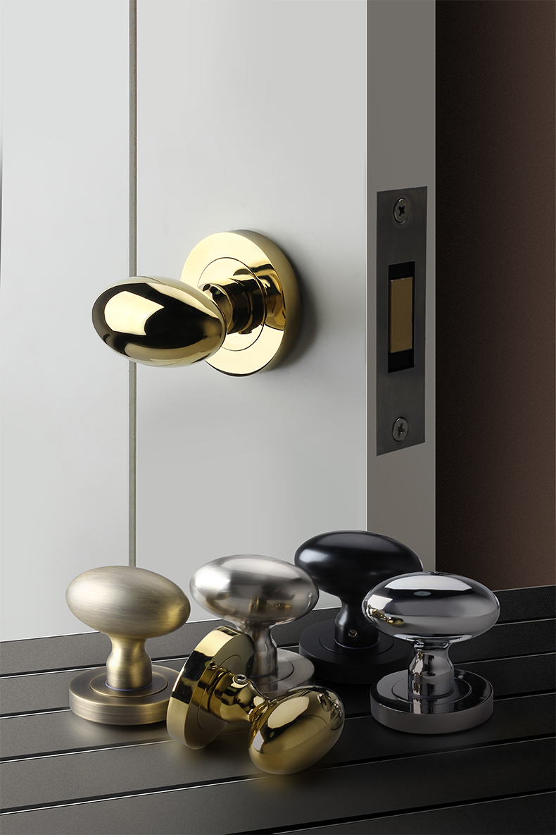 敬平隐形门锁合页室内背景墙单面暗锁黑色门把手家用球形蛋型通用锁具