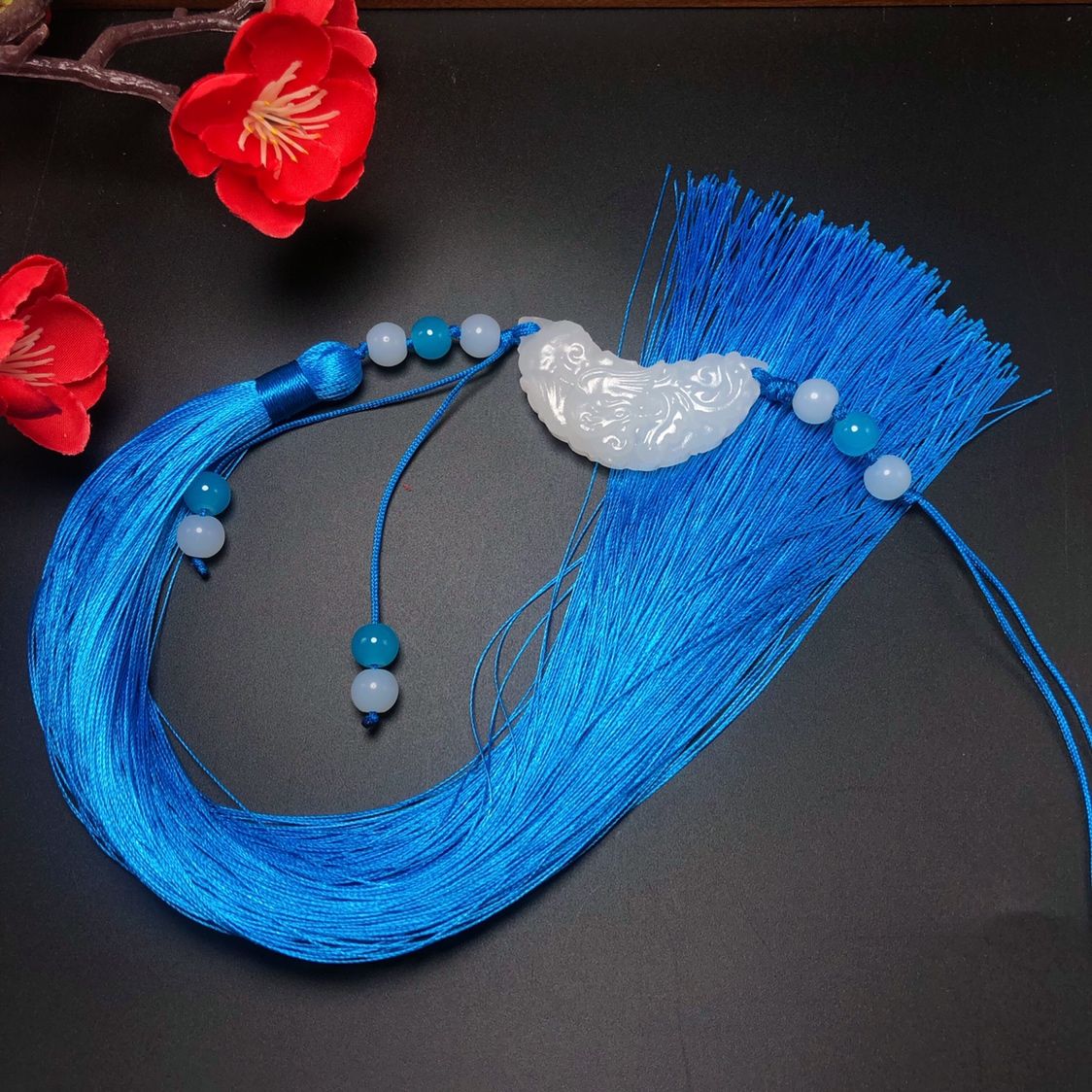 古风玉佩腰佩古风饰品宫绦禁步龙凤佩对佩流苏挂件汉服腰佩流苏黑色