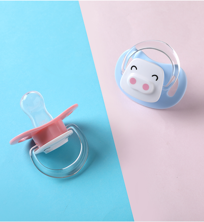 日康卡通安抚奶嘴婴儿宝宝硅胶奶嘴超软安睡型新生儿安慰奶嘴带盒粉色