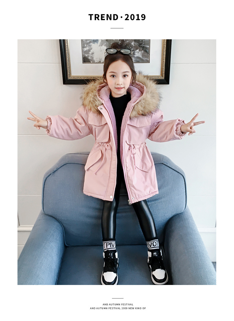 热卖女童冬装棉衣外套儿童8岁加厚棉袄洋气小女孩子七八岁6中长款棉服