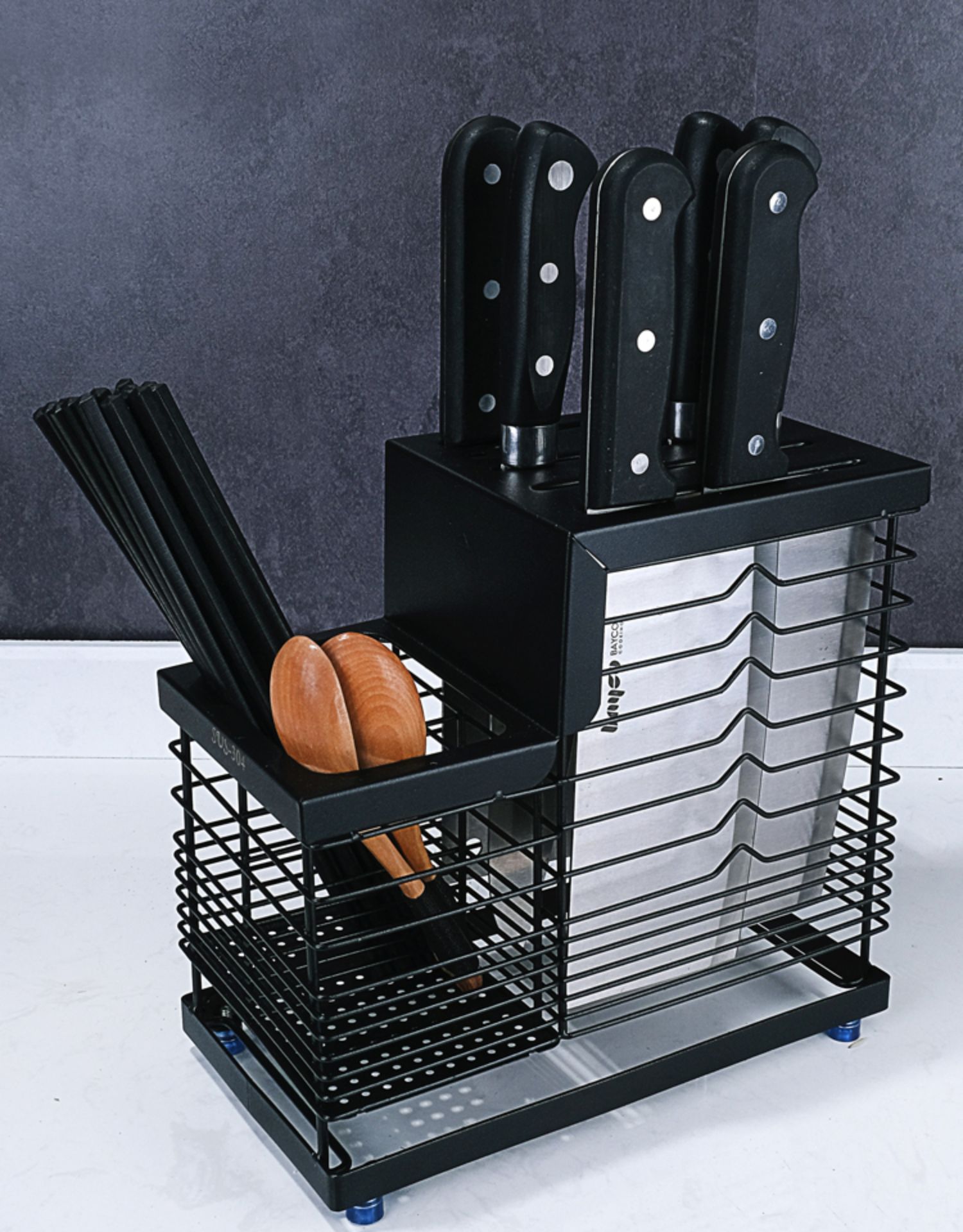 haoyangdao304不锈钢刀架筷子篓厨房桌面筷笼插刀座置物架沥水收纳挂