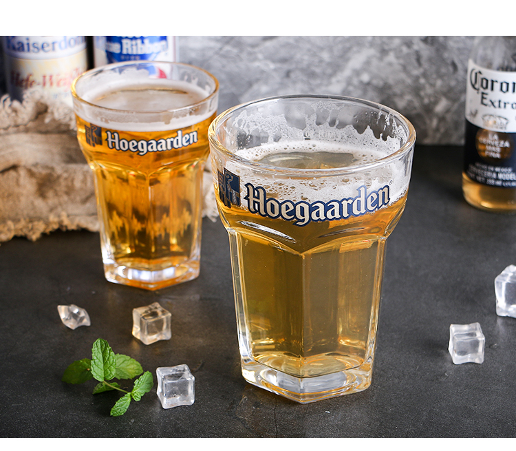 比利时福佳啤酒杯大号白啤酒六角杯玫瑰杯大号扎啤杯专用杯500ml