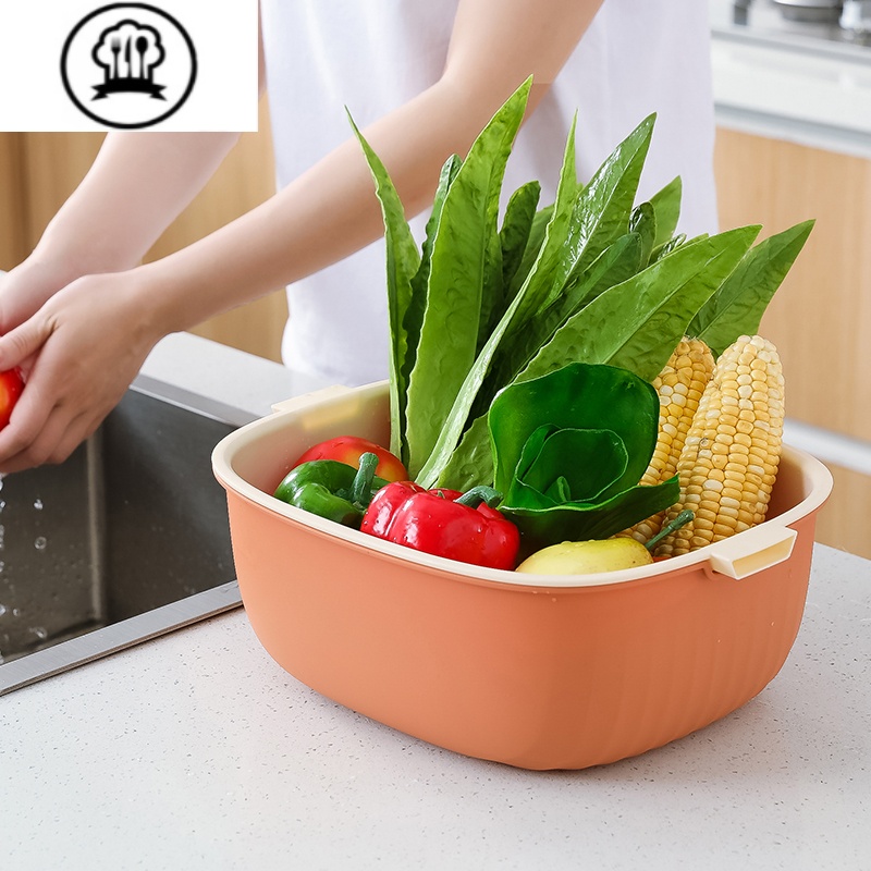 敬平双层家用厨房洗菜盆沥水篮菜篮子洗菜篮茶几客厅水果盘洗水果器