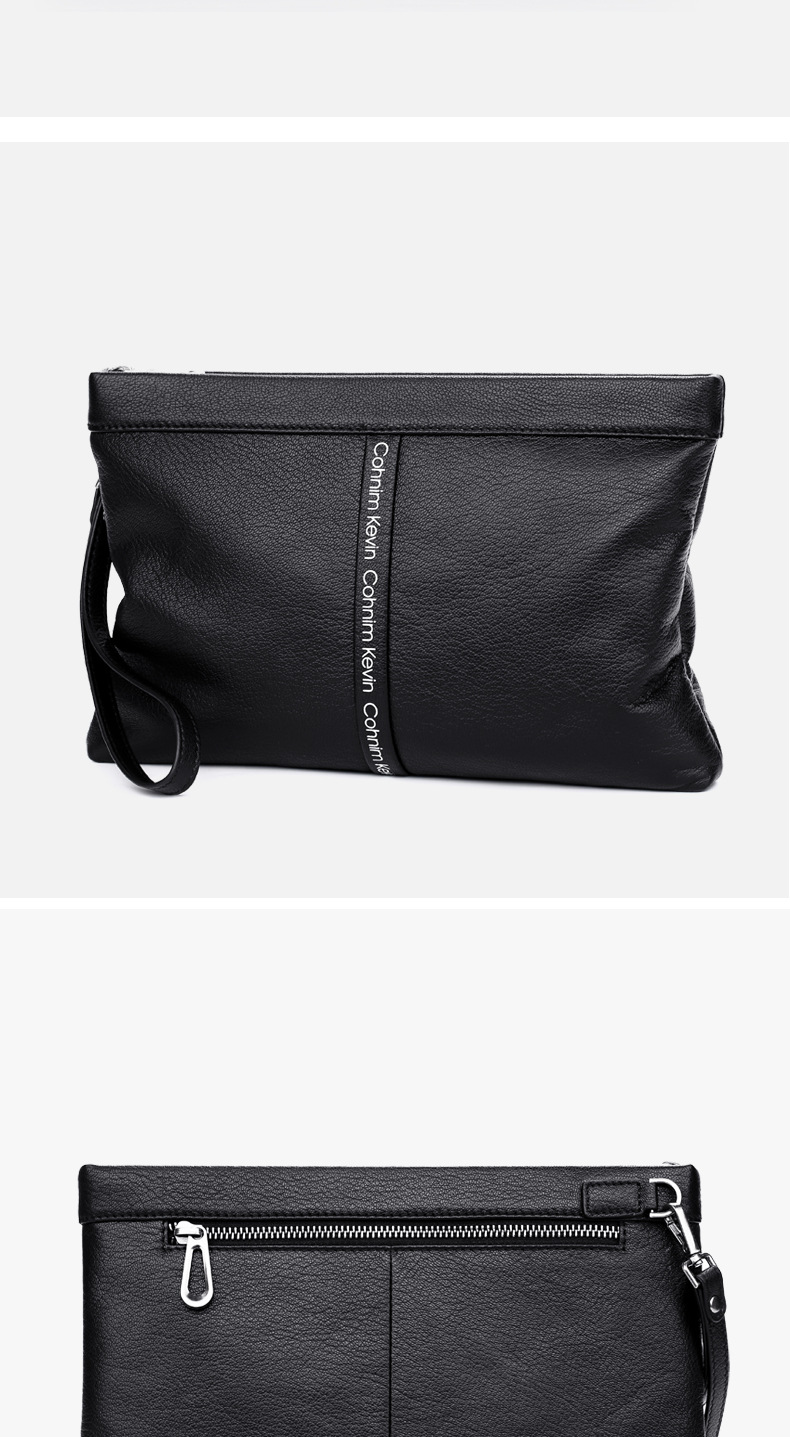 cohnimkevin男士手拿包商务时尚头层羊皮简约纯色信封包男