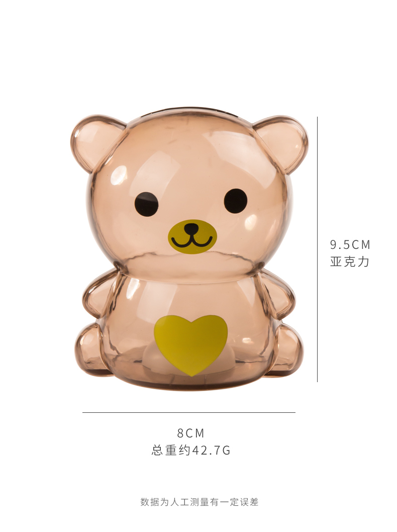 卡通小熊存钱罐儿童男女生可爱网红透明迷你硬币储蓄罐生日礼物三维