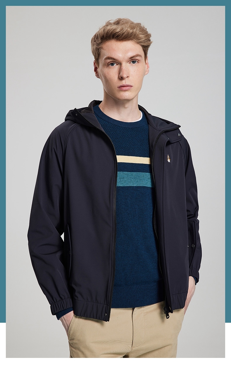 hush puppies暇步士男装外套2021秋新百搭休闲连帽夹克|pj-21595d