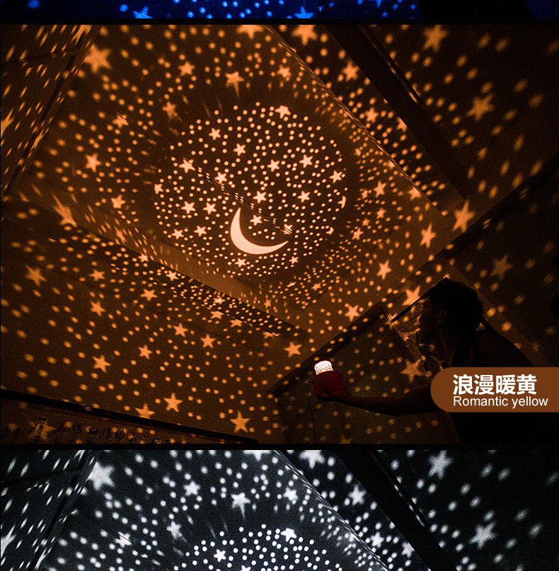 接吻鱼小夜灯十二星座星空投影灯无线usb小夜灯3d气氛手提灯 定制