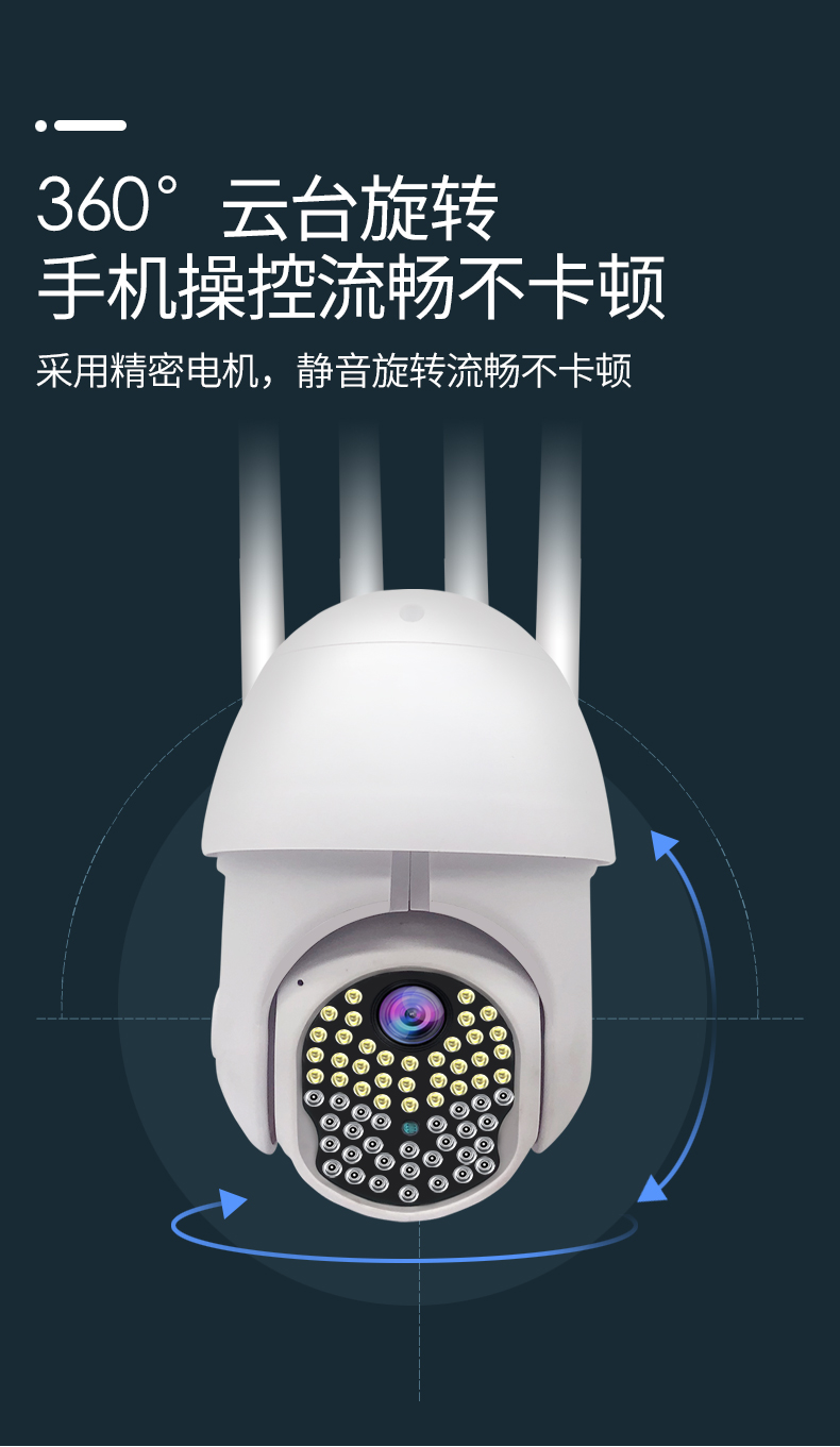 無線攝像頭家用監控器連手機遠程wifi戶外360度全景室外高清夜視128g