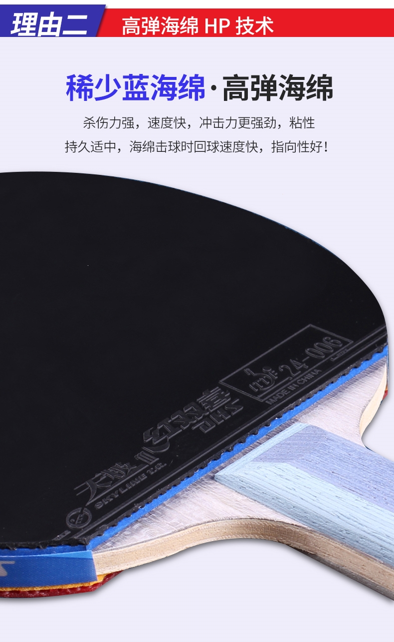 天极蓝乒乓球拍礼盒套装专业级红双喜蓝海绵狂飙兵乓球成品拍