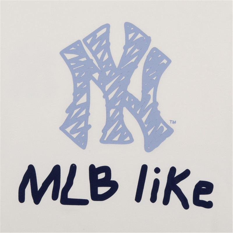 mlb正品2019年秋冬新款ny洋基队圆领like涂鸦宽松百搭套头情侣卫衣