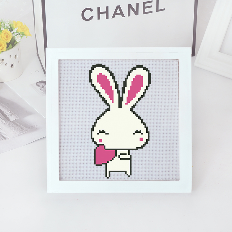 拼购简单十字绣小幅新手绣植物花卉可爱情侣学生初学者儿童卧室印花