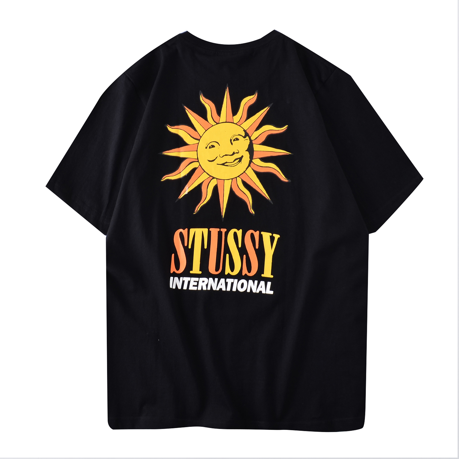 stussy短袖t恤斯图西太阳花夏季新品圆领半袖男女情侣款