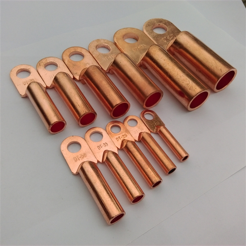 电线接头端子紫铜线耳铜鼻子阿斯卡利电缆线直通管dt-10_16_25_35_50