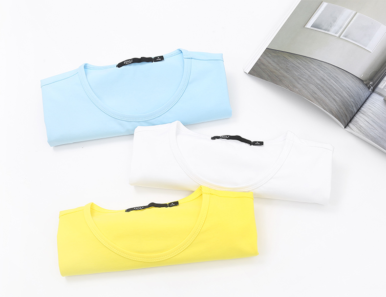 pinli品立短袖t恤男夏修身圆领纯色纯棉t001