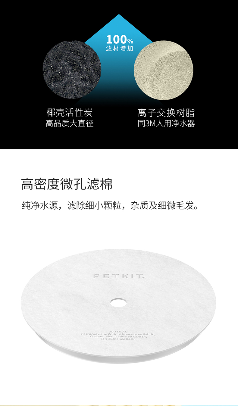 小佩猫咪饮水机滤芯二三代宠物自动循环狗狗喝水喂水器过滤5片装