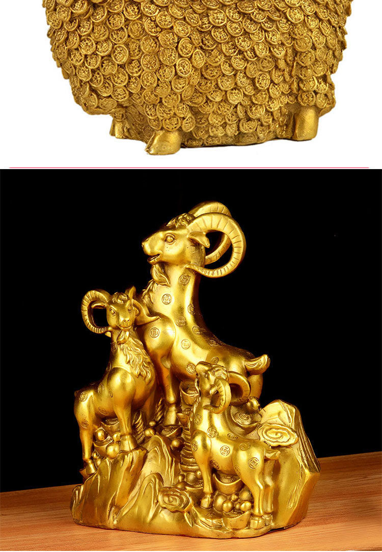 宏图好运三羊开泰摆件三阳开泰工艺礼品铜羊摆设