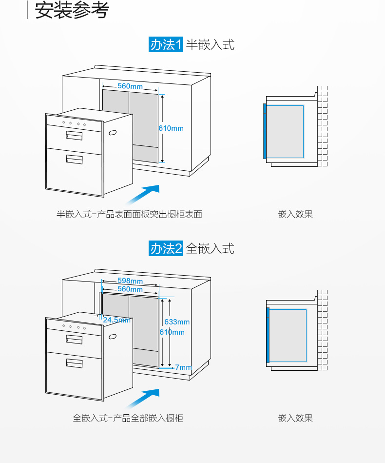 嵌入式消毒柜预留图片