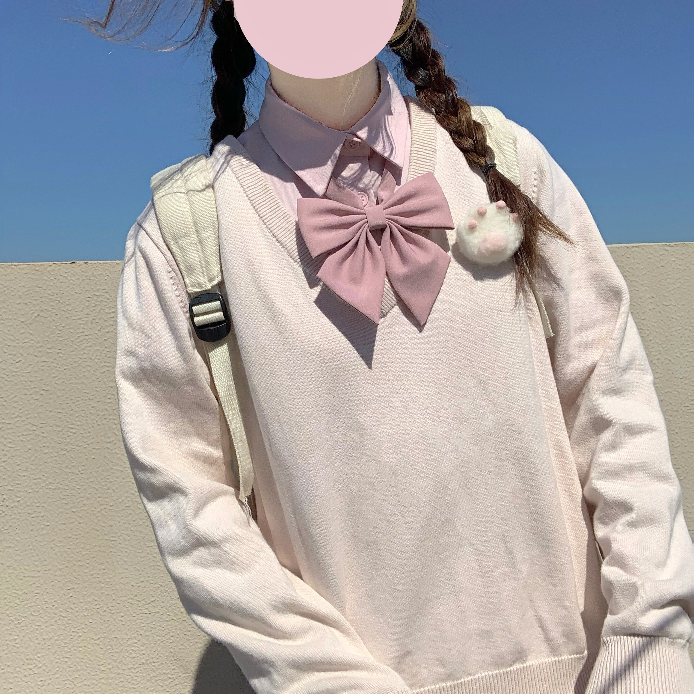 new lakeshindek jk制服s羽根纯色斜角学生领结西服水手服毛衣配饰
