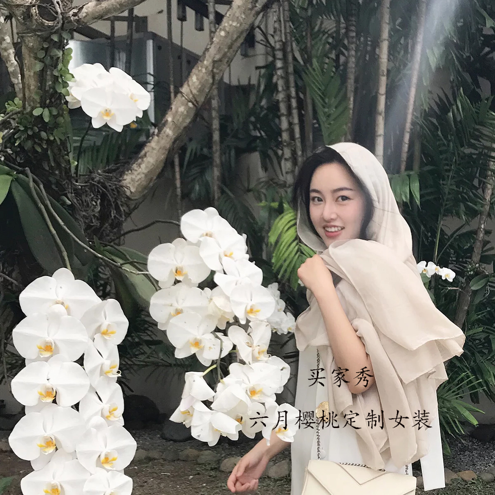 晚晚同款智熏同款张旅菲huifeng同款棉麻围巾杏色丝巾披肩复古杏色