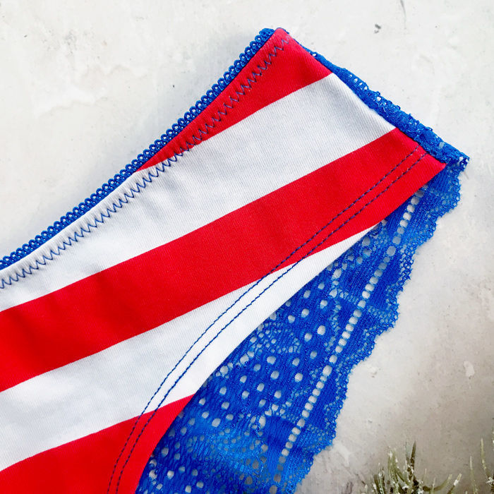 星条旗米字旗内裤女全棉印花后背蕾丝甜美性感低腰时尚三角裤