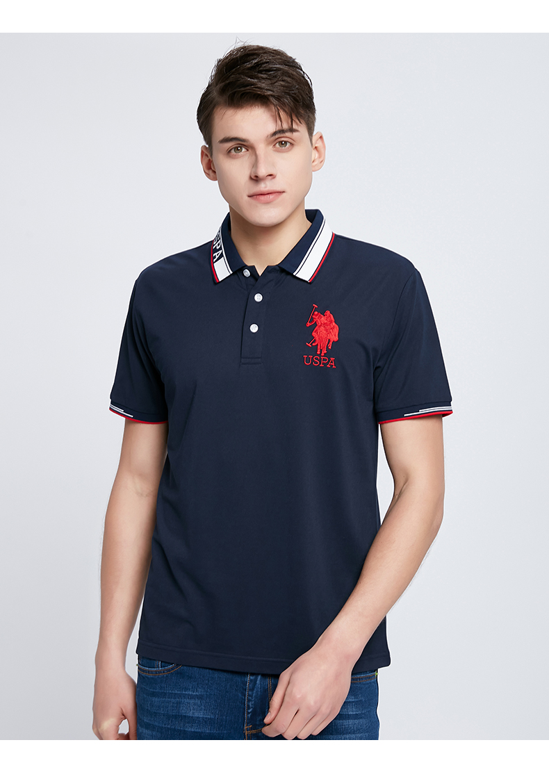 uspolo assn 夏季新款男士polo衫短袖时尚休闲刺绣翻领简约轻商务男装