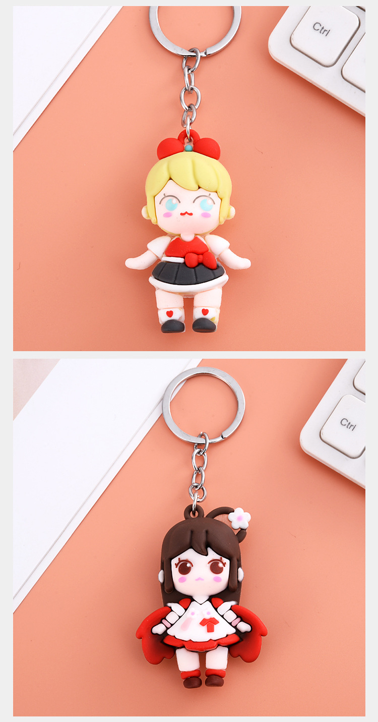 new lake迷你世界花小楼钥匙扣挂件盲盒塔利娅礼物少女包饰个性圈环链