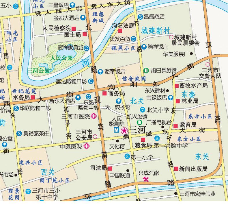 北京市通州区交通旅游图通州新城燕郊香河三河地图 生活实用信息 北京