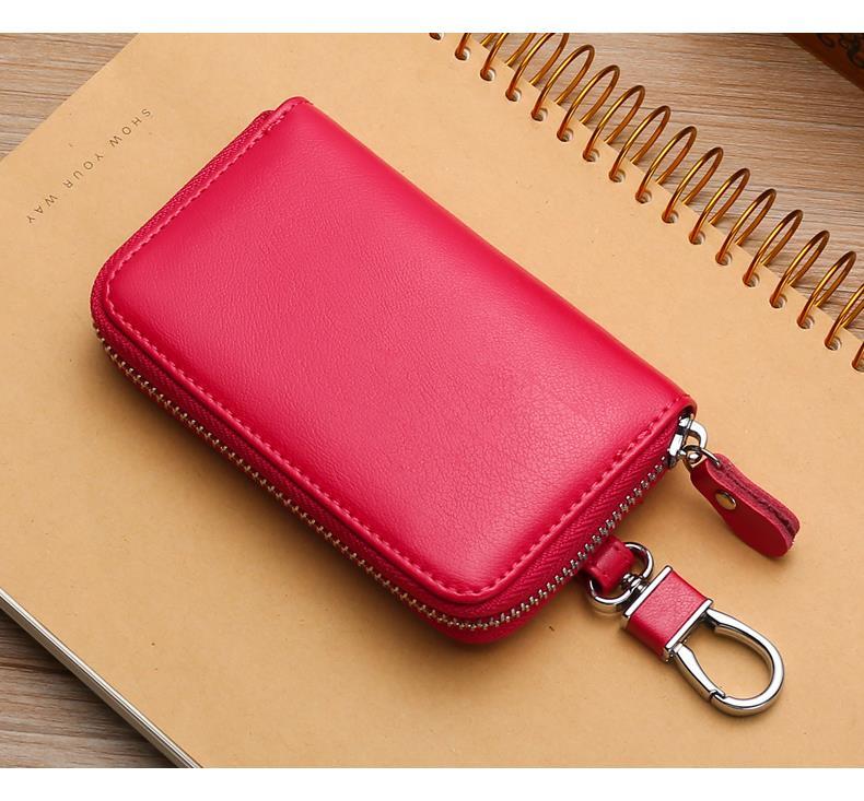 2021新款拉链大容量钥匙包男真皮多功能实用汽车锁匙包牛皮钥匙袋