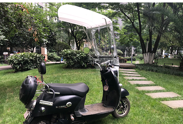 新款加厚7字电动电瓶车雨棚摩托车电车挡风罩遮雨蓬遮阳雨伞防晒 feng