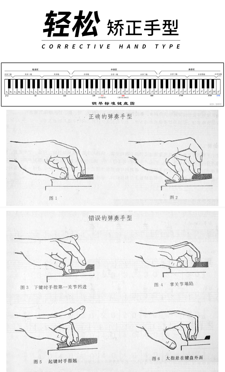 钢琴八度正确手型图片图片