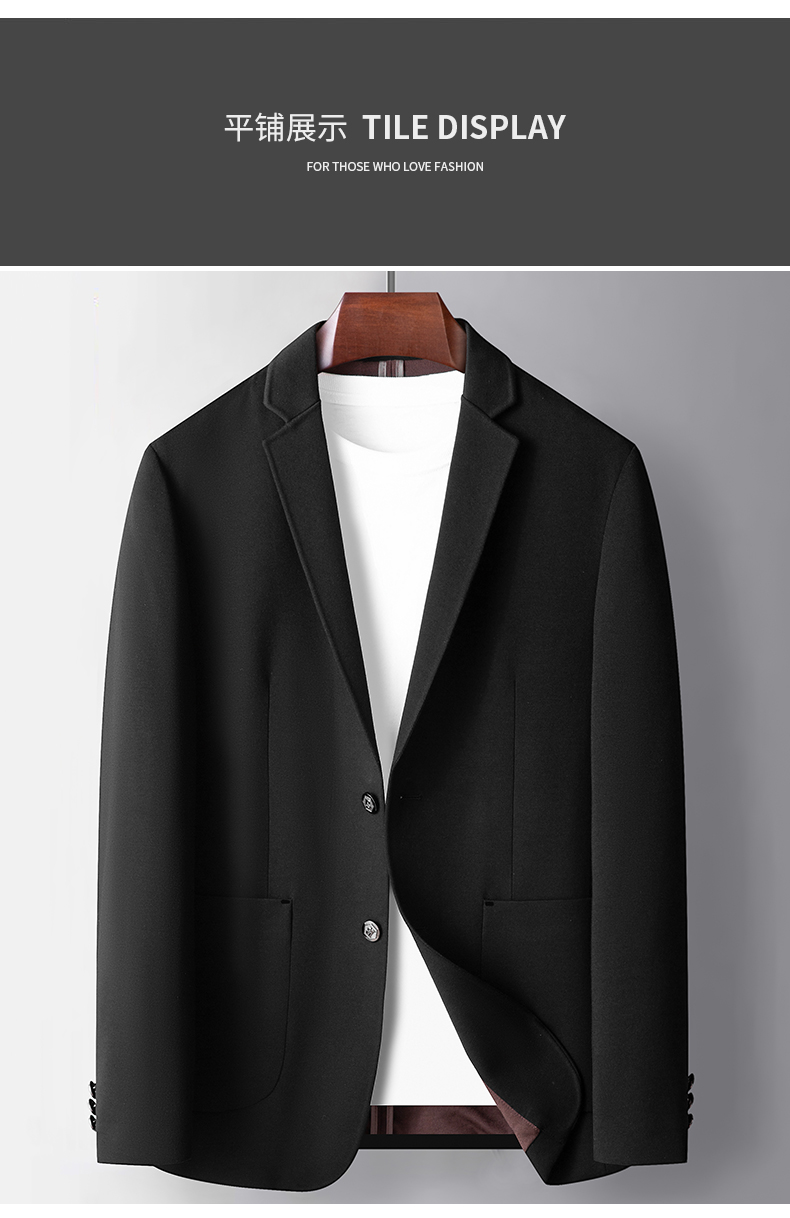 罗蒙西服男春秋季男士西装含羊毛修身中青年单件休闲西装外套上衣